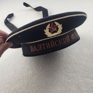 Original Soviet Naval Seaman Cap Circa 1989 Black Size 58
